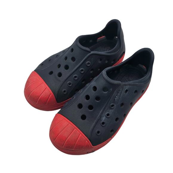 CROCS Bump It Navy Blue Red Slip On Water Shoes Sneakers Toddler Size 9 - Picture 1 of 4
